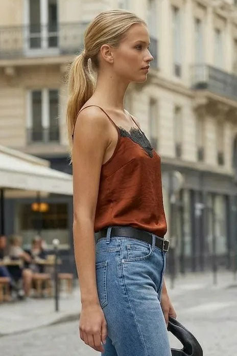 VINTAGE EYELASH LACE CAMISOLE TOP