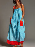Stripe Patchwork Maxi Dress