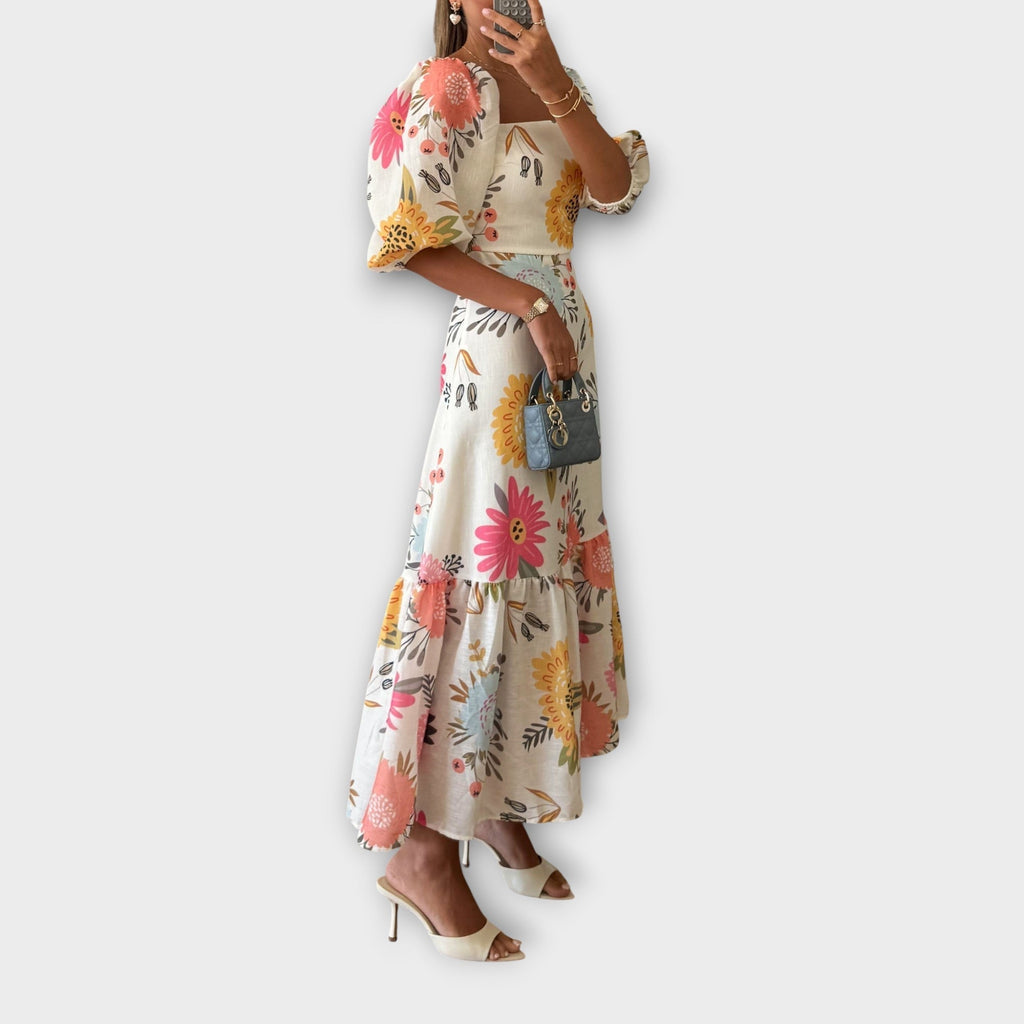 Blooming Elegance Puff Sleeve Dress