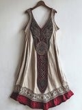 Viking Age Vintage Totem Linen Tank Dress