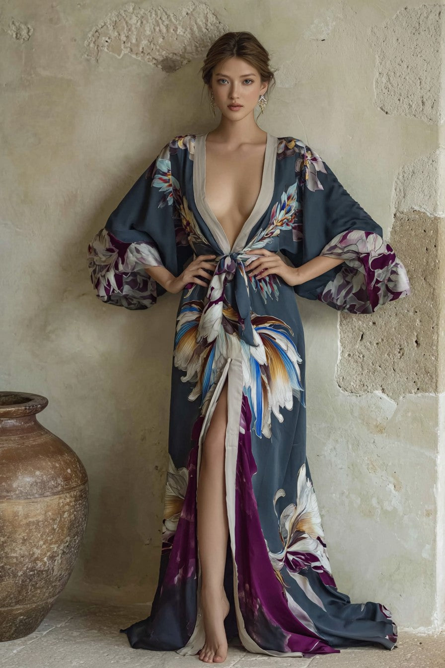 Women's Elegant Vintage Printed Robe