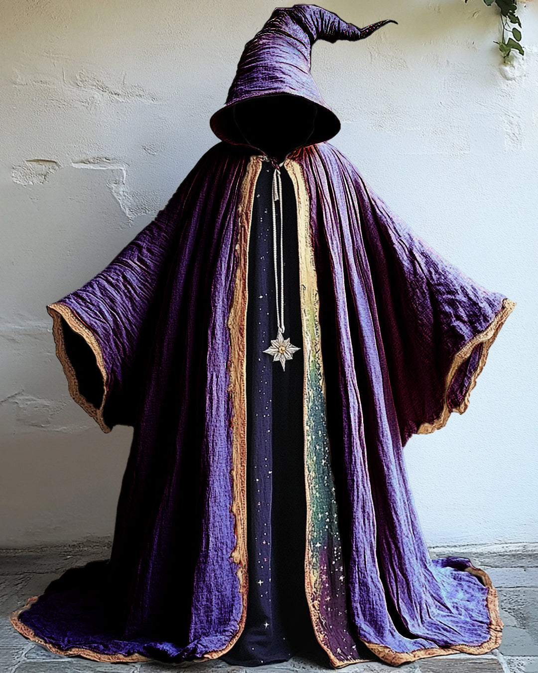 Spliced rainbow tie-dye white magic cloak  f212