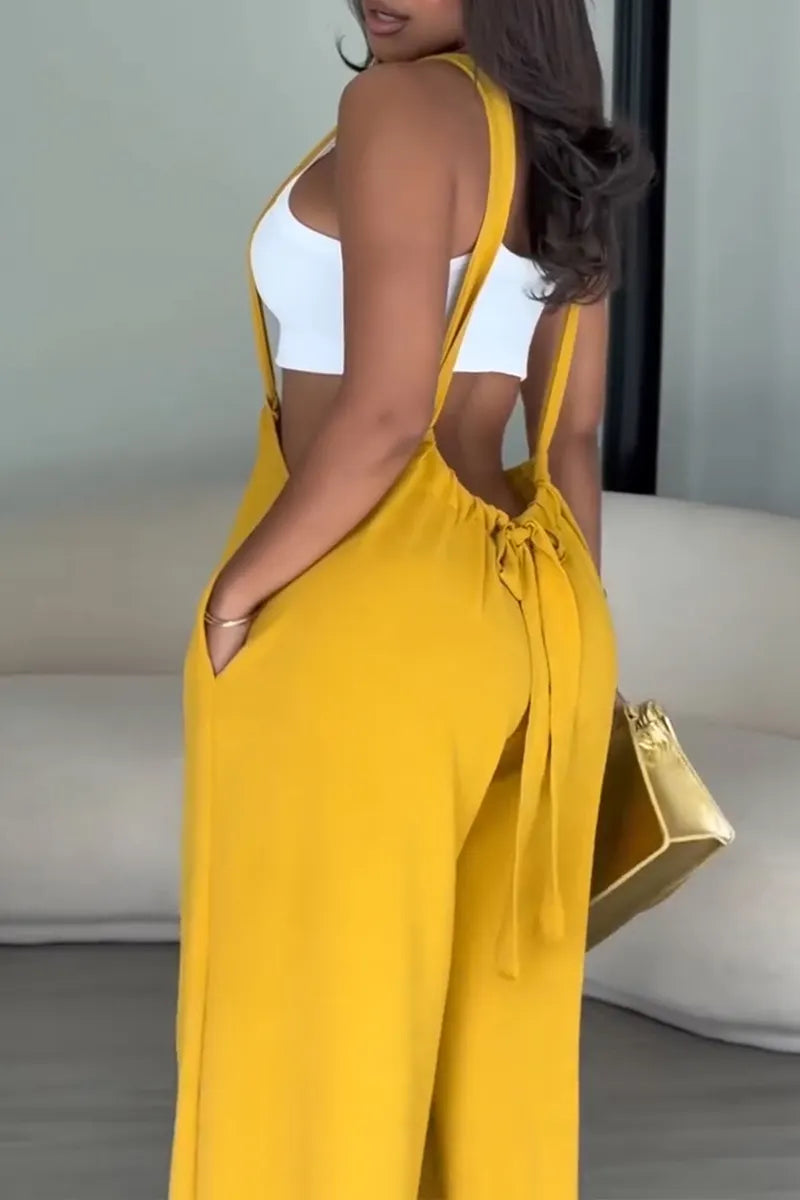 Women's Summer Daliy Casual Adjustable Strap Wide Leg Overalls