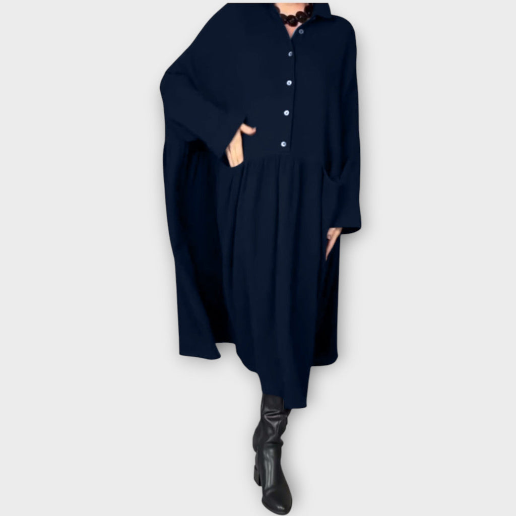 Classic Button-Down Midi Dress