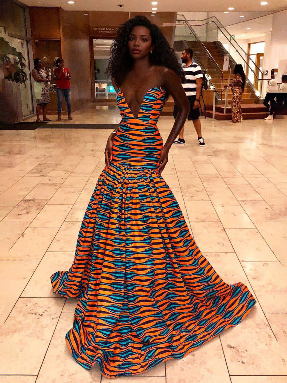 Sexy Bohemian Peacock Print Off-Shoulder Maxi Dress