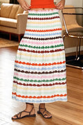 Women's Vacation Colorful Print Waist Shirring Skirt