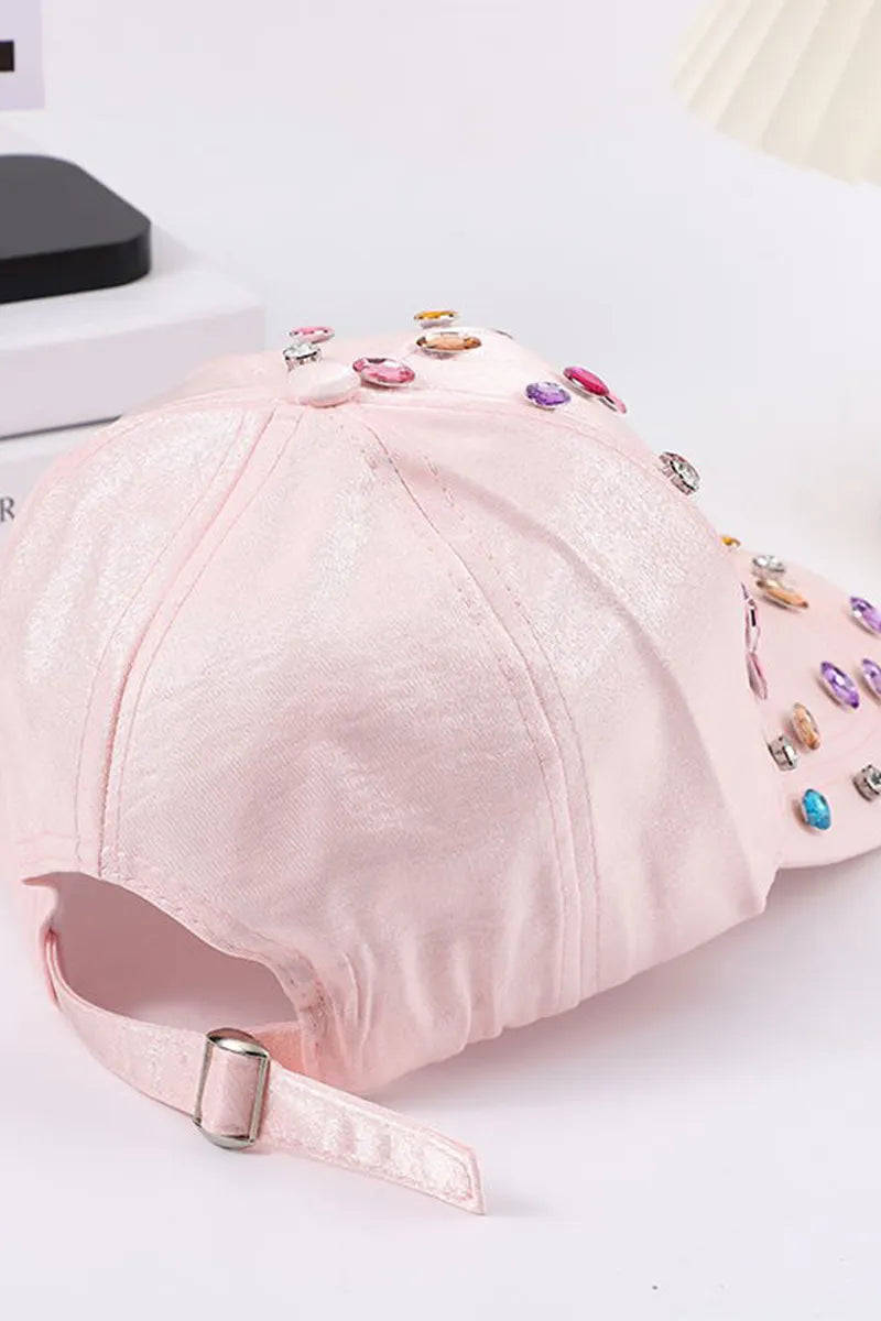 Women's Fashion Multicolor Rhinestone Baseball Cap