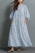 Casual Linen And Cotton Dress