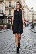 Zip Up Front Adjustable Bottom Dress