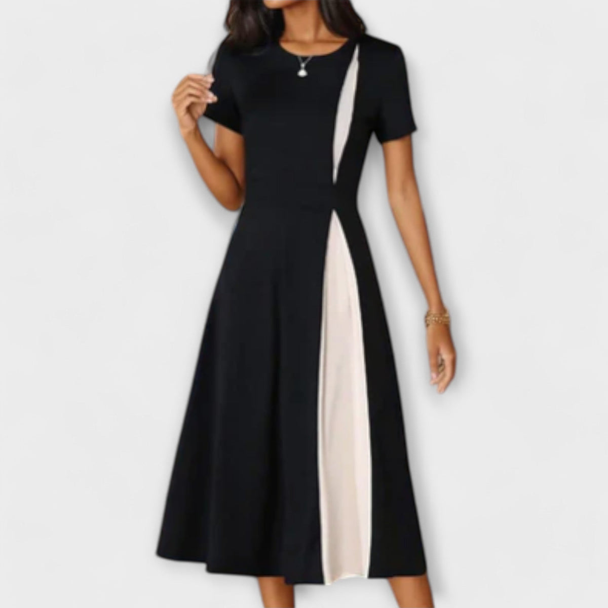 Black and White Midi Dress