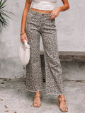 Women's Leopard-print Straight-leg Trousers