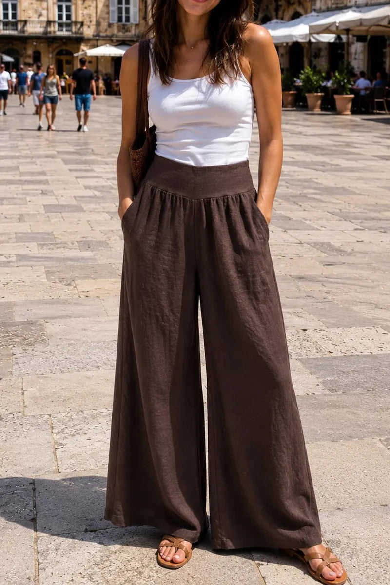 Women's Loose Casual Solid Color Wide Leg Pants