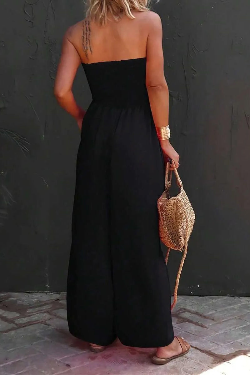 Women's Casual Vacation Stretch Strapless Jumpsuits