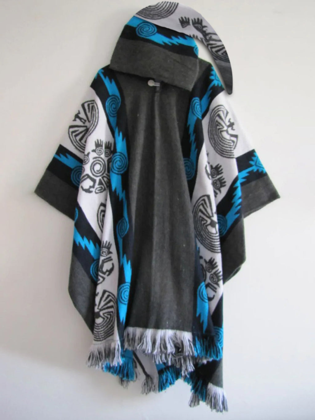 Ethnic Print Hooded Cape 986e