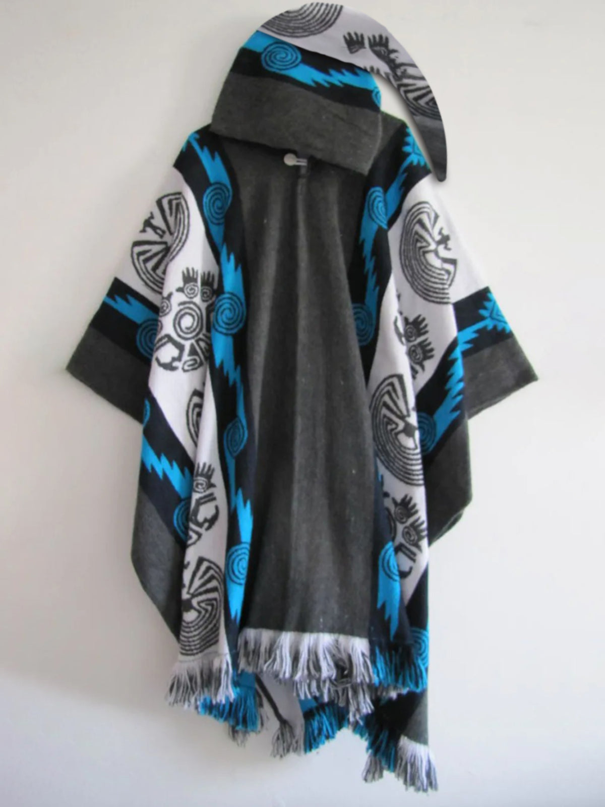 Ethnic Print Hooded Cape 986e
