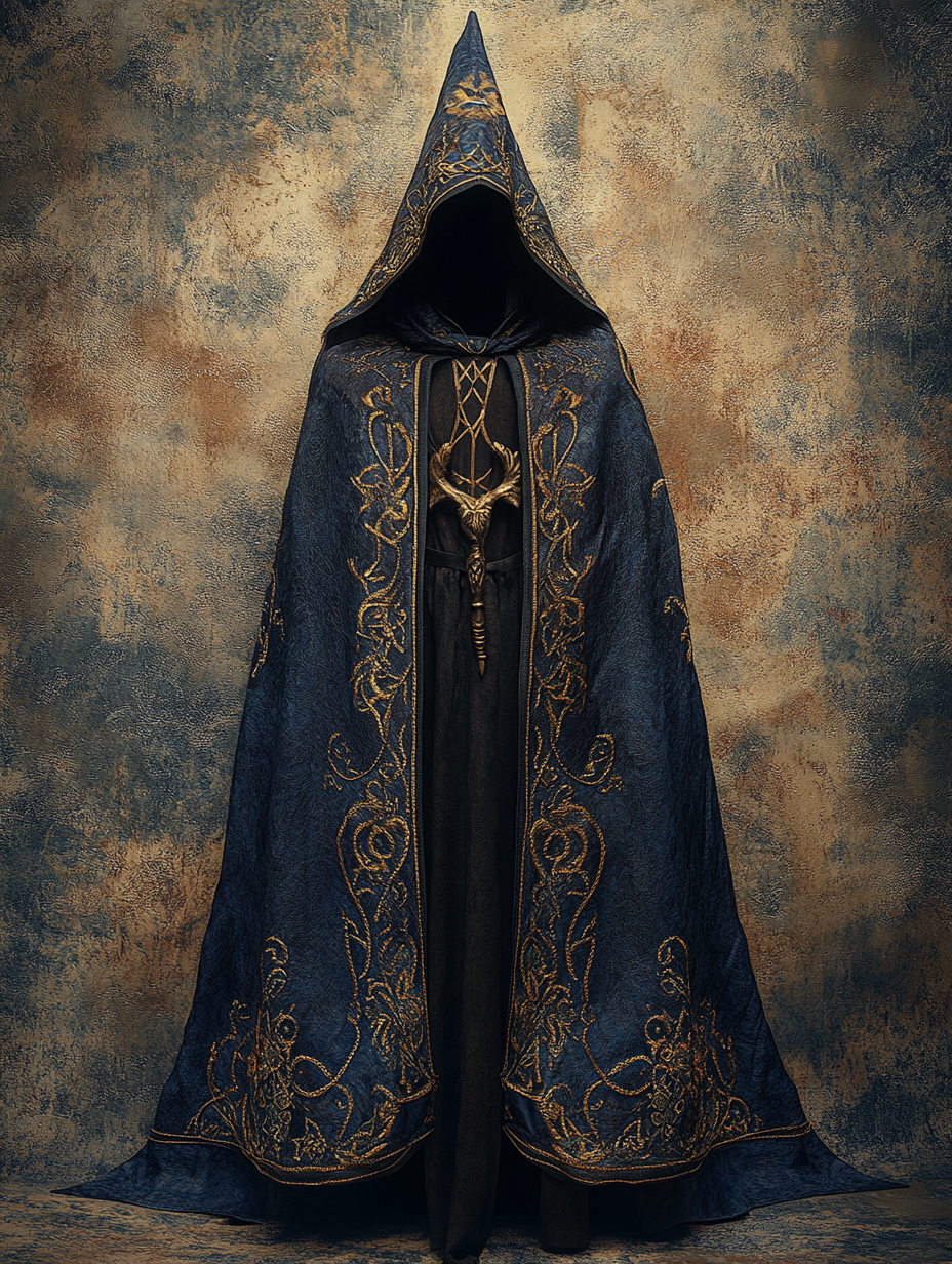 wizardChurch style printed embroidered hooded cape robe 9bfe