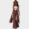 Fringe Strap Wide-Leg Jumpsuit