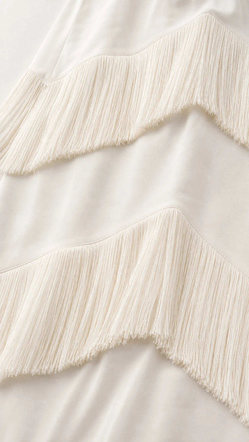 Strapless Sweetheart Tiered Fringe Maxi Dress
