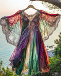 Summer Holiday Ruffle Lace Contrast Maxi Dress b289