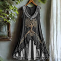 Tribal Viking Life Of Tree Celtic Knot Lace Art Linen Tank Dress