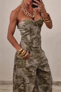Women's Casual Camo Bustier or Cargo Pants