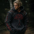 Men's Vintage Christmas Tree Celtic Art Jacquard Art Cozy Hoodie