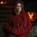 Women's Christmas Coarse Needle Patterned Hooded Sweater