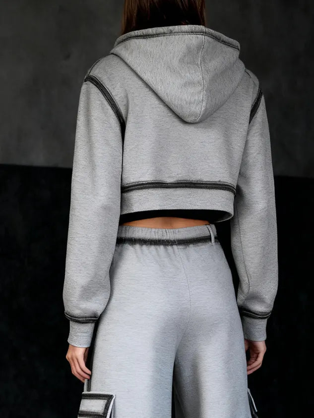 Casual Gradient Pattern Hooded Jacket