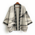 Ink Painting Art Pattern Linen Kimono Cardigan
