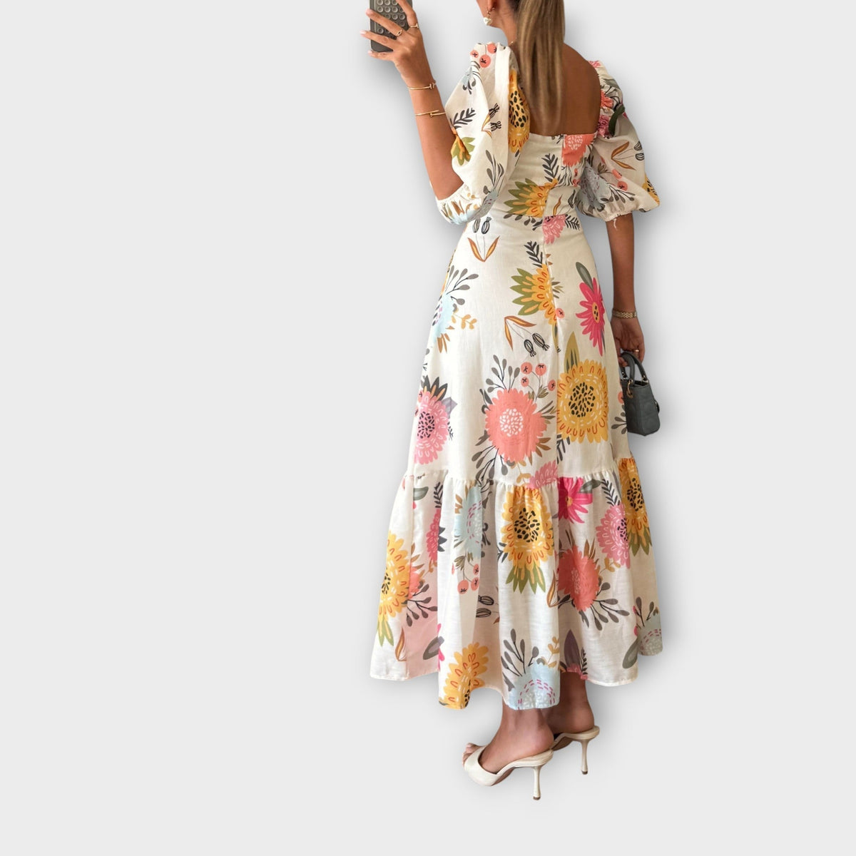Blooming Elegance Puff Sleeve Dress