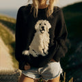 Classic Fuzzy Golden Retriever Dog Felt Cozy Knit Sweater
