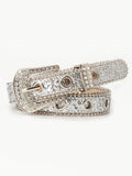 Trendy and unique rhinestone buckle women's belt