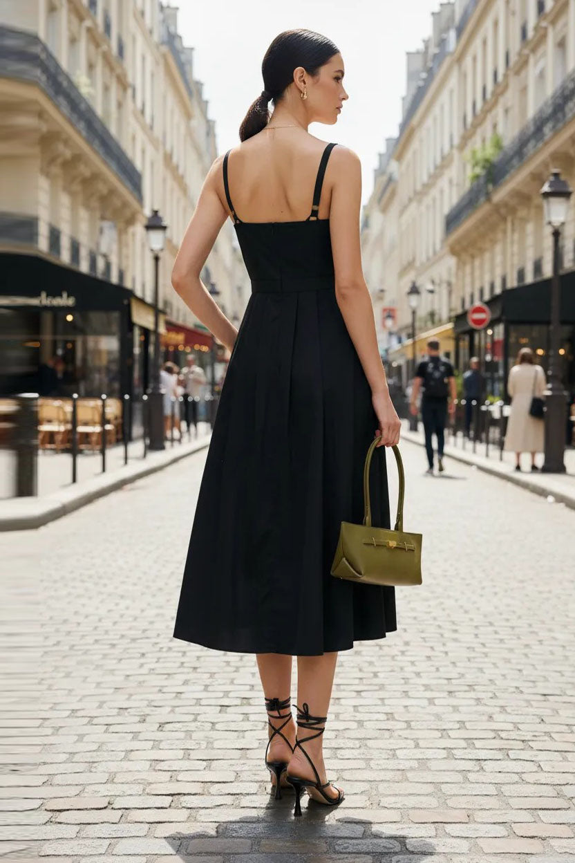 Button Detail Midi Dress