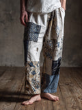 Men's Japanese Style Patchwork Printed Casual Trousers