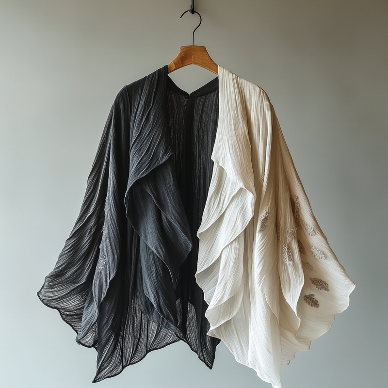 Summer Fun Feather Print Chiffon Cardigan 0445