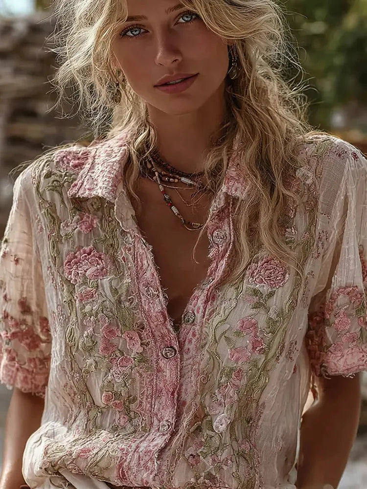 Women's Floral Pattern Casual Shirt