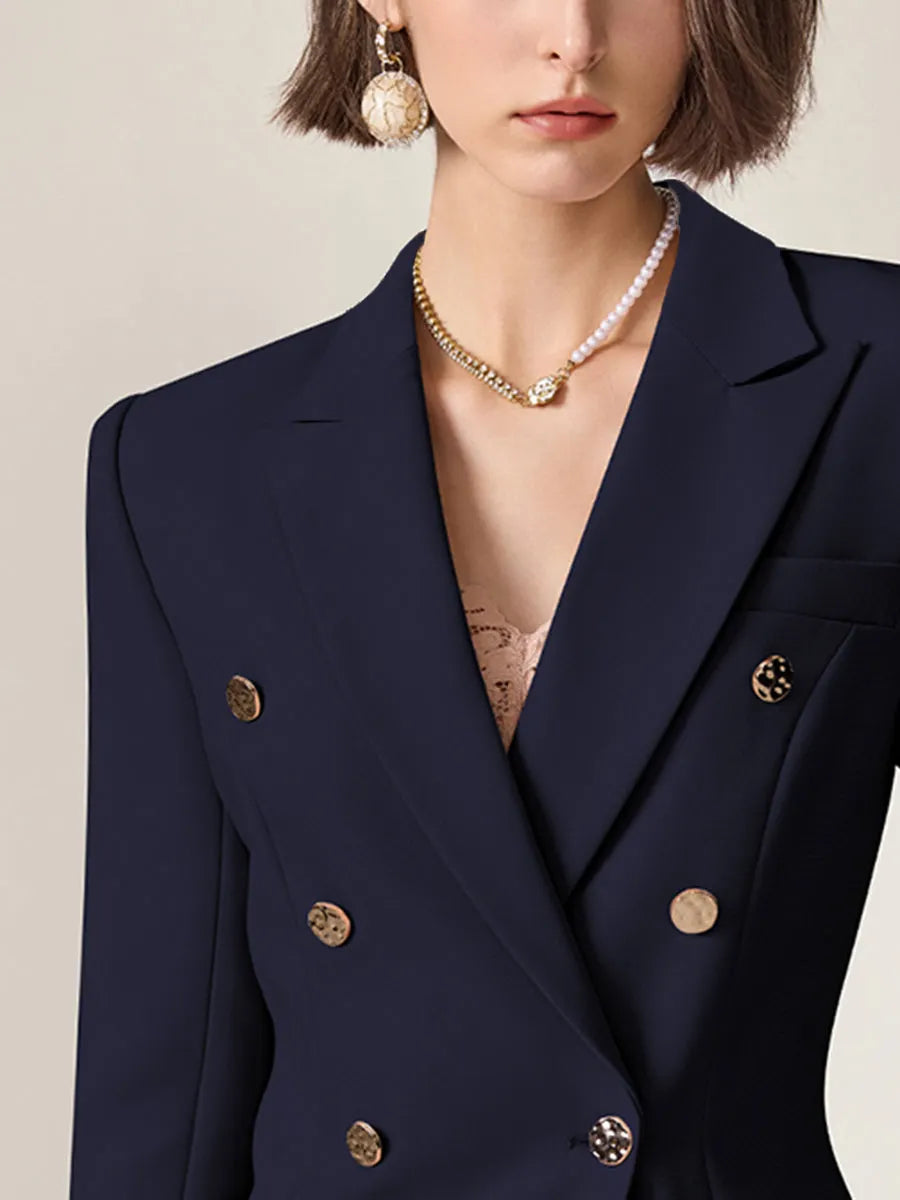 【24-hour shipping out】High-End Fashion Temperament Lapel Double-Breasted Suit