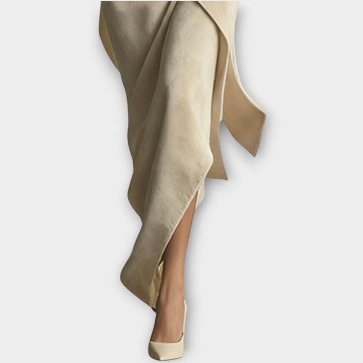 Luxe Cream Wrap Skirt & Turtleneck Set