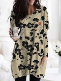 Cherry Blossom Japanese Lino Art Cozy Tunic