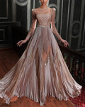 Women's Square Neck Long Sleeve Sequin Dress