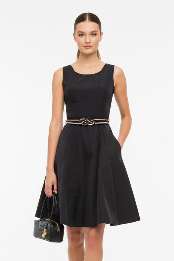 Flare Dress with Twisted Rope Belt