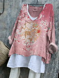 Cherry Blossom Full Moon Japanese Art Flowy Tunic