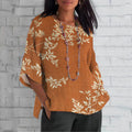 Floral Print Crew Neck Casual T-Shirt