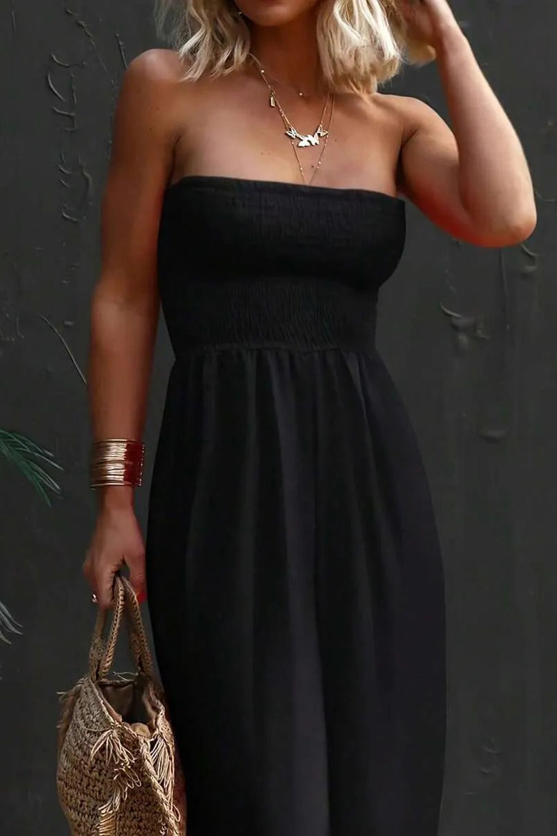 Women's Casual Vacation Stretch Strapless Jumpsuits