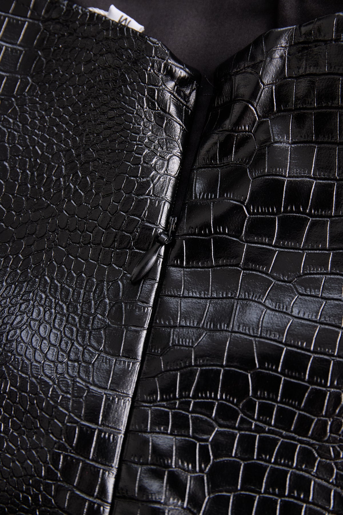 Chic Croc-Effect Faux Leather Halter Mini Dress