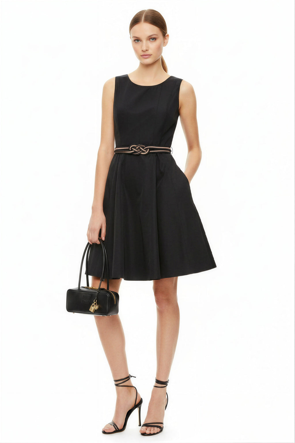 Flare Dress with Twisted Rope Belt