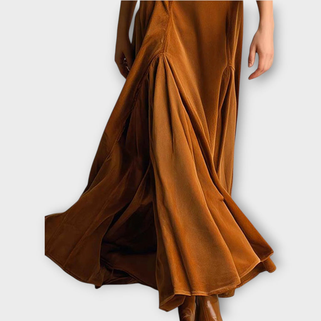 Vintage Velvet Buttoned Maxi Dress
