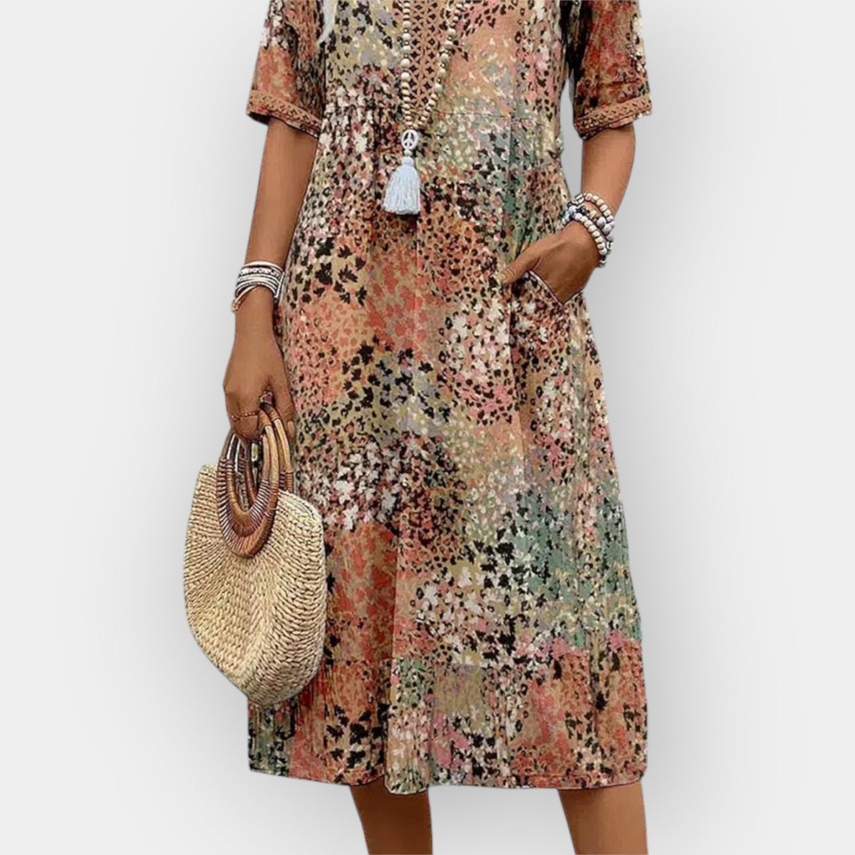Floral Midi Dress with Style