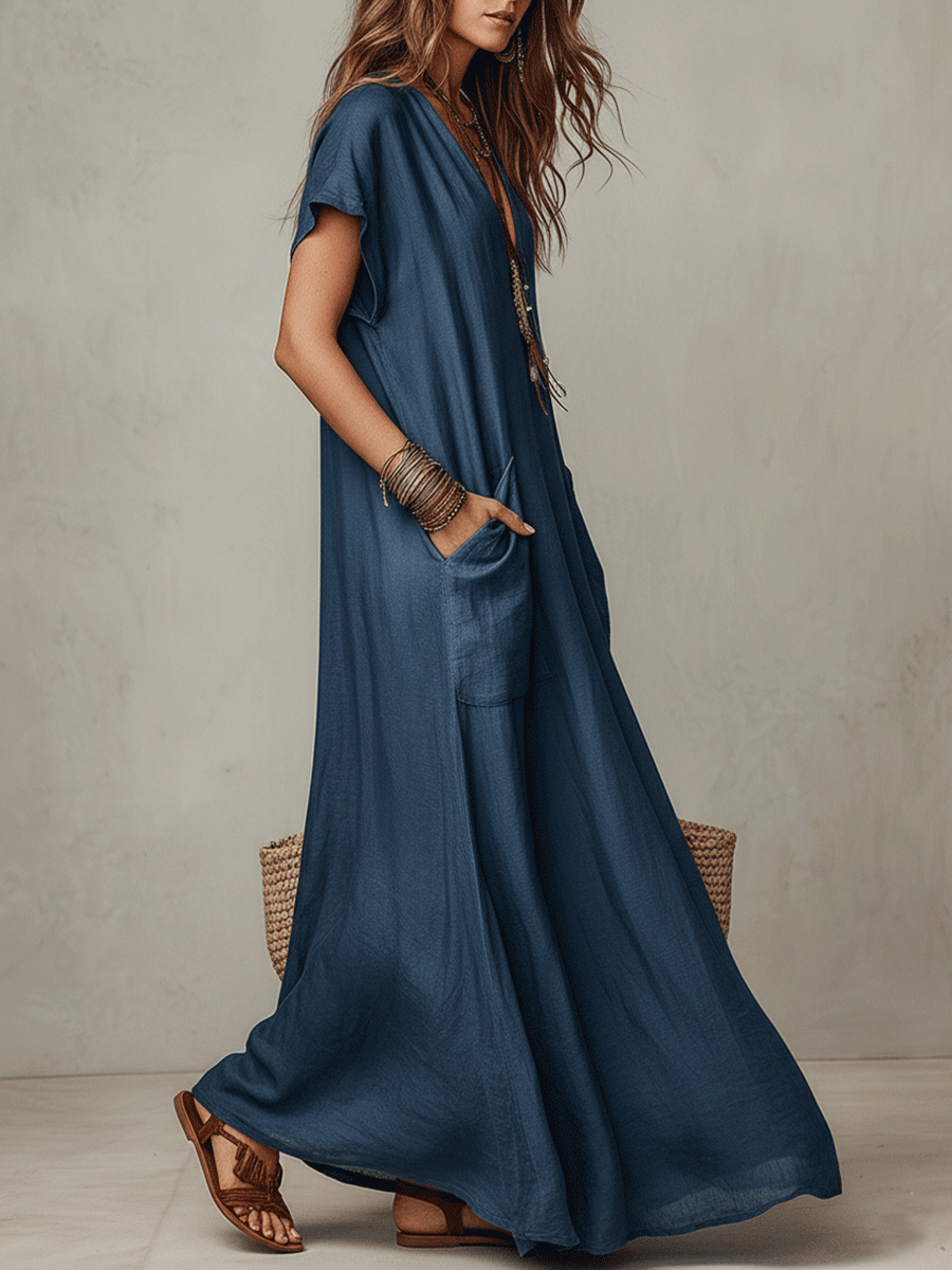 Effortless Bohemian Flow Relaxed Maxi Dress