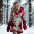 Christmas Viking Celtic Tree Women's Knit Hooded Mini Dress